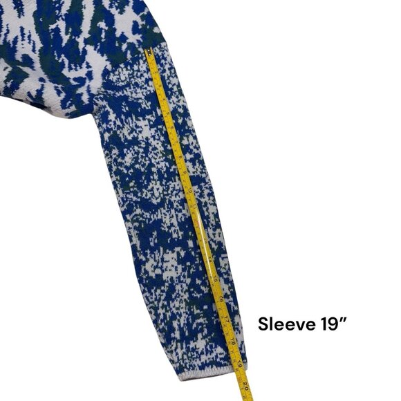 Lululemon Merino Wool Blend Abstract Knit Sweater Blue Green Size 2 - Picture 9 of 10